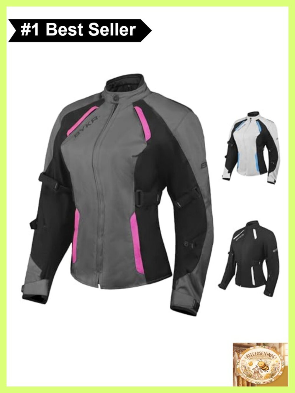 Womens Motorcycle Jacket CE Armored Cordura Biker Riding Protective Gear
